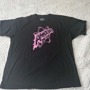 BIG AND TALL! Black T-Shirt with Pink Amoeba Music Logo